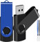 EASTBULL Chiavetta USB da 4 GB, confezione da 2 unità flash (nero e blu con cordino gratuito)