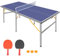 REXOUS 6ft Mid-Size Table Tennis Table Foldable & Portable Ping Pong Table Set for Indoor & Outdoor Games with Net, 2 Table Tennis Paddles and 3 Balls,blue