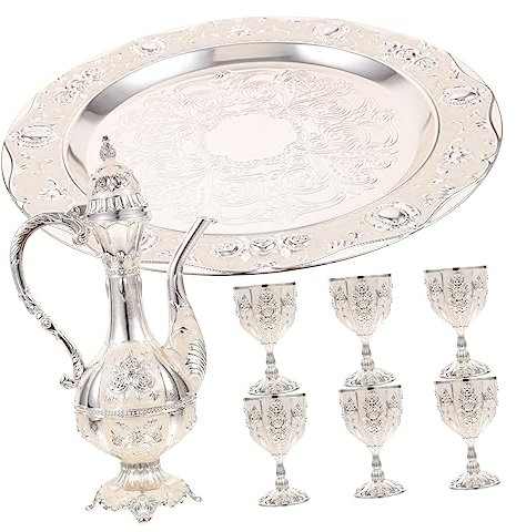 HEMOTON Exquisites Weintopf-set Aus Metall 6 Weingläser Topf Für Weinprobe Teeparty