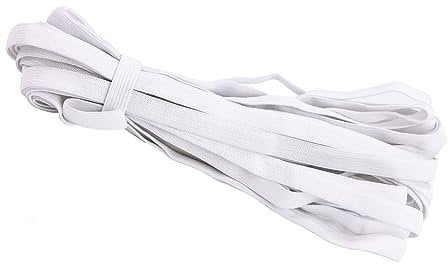 Elastic for Sewing 10mm Wide Flat Elastic Band,6 Meters White Sewing Elastic for Sewing,Waistband,Haberdashery,Clothing, Dressmaking,Arts and Crafts,DIY Mask