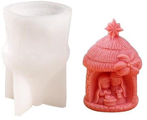 Religion Krippenstatue Silikonform Kerze Gips DIY Epoxidharz Gießform Desktop Ornament Heilige Familie Krippe Silikon Kerzenform