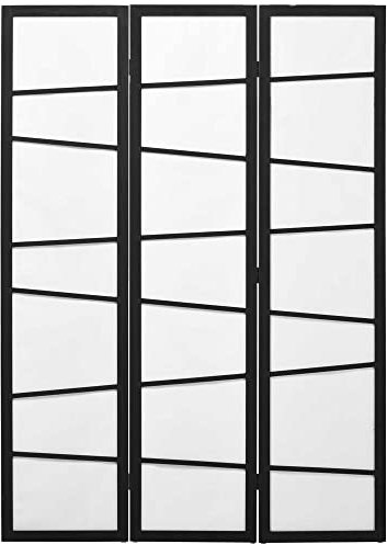 HOMCOM 3 Panel Room Divider, Wooden Folding Privacy Screen, Freestanding Wall Partition Separator for Bedroom, White