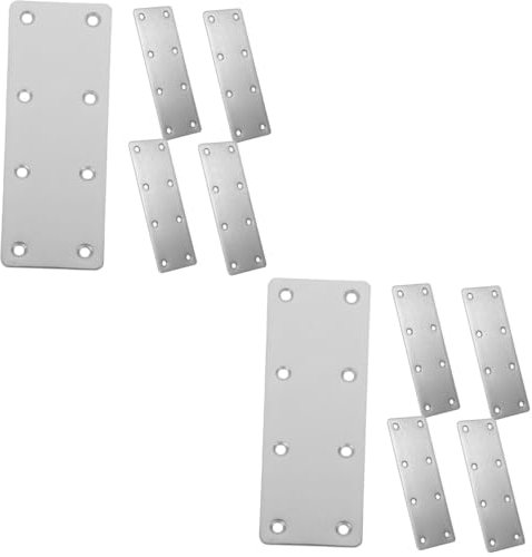 OUNONA 10 Stk Eckstreben reparieren repair kit closet blechtafel platenspelers Metallwinkel Reparaturplatte Metallplatte Möbel Metallstreifen Regal Halterung Rostfreier Stahl