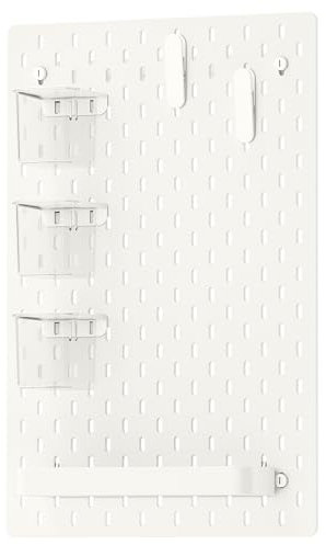SKÅDIS Combinaison de panneaux perforés, 36 x 56 cm, blanc