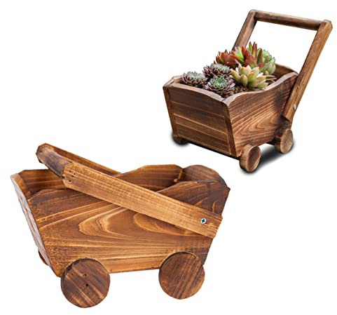 POPETPOP Fleischige Heimdekoration Blumentöpfe Im Freien Pflanzkübel Aus Holz Autodekoration Kaktuspflanze Jetons Pflanzgefäße Aus Holz Minipflanzen Topfpflanze Hölzern Persönlichkeit