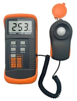 Digitales UVA/UVB-Messgerät Digitales Lux-Messrät 1330B, tragbarer digitaler Lichtpelmesser-Tester, 200.000 Lux Foot Candle FC LCD-Foto-Spitzenbeleuchtungsstärke-Detektor Hintergrundbeleuchtetes LCD,