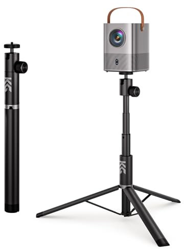 KraftGeek Portable Projector Stand for Outside, 32 Adjustable Projector Stand Tripod for Home & Outdoor Movie Night, with 1/4 Screw Adapter, 360 ° Rotation Ball Head