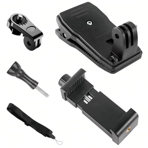 Ksvaye Lot de 5 Clips de Sangle Sac à Dos Camera Sport Clamp Support de Fixation Action Cam Rotation à 360° Sac à Dos Bandoulière pour Telephone Appareil Photo Compatible avec GoPro Hero DJI OSMO