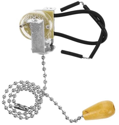 Veemoon Pull Chain Light Fixture Switch Silent Pull Cord Light Switch for Bathroom Accessory for Ceiling and Wall Mounting