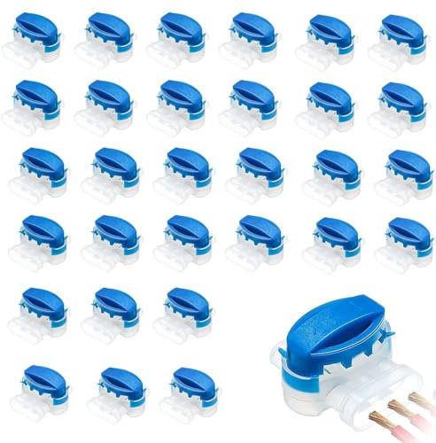 Powice 30 Stück Kabelverbinder Mähroboter, Wasserdicht Verbinder, Verbinder Rasenroboter Kabel mit Gel Füllung für Rasenroboter Rasenmäher Automower