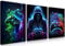 BGFCE Cool Gaming Canvas Wall Art Set of 3, Retro Video Game Watercolor Poster Pictures, Neon Gamepad Gamepad Painting Prints for Kids Boys Game Room Bedroom Wall Decor 16x24 in Framed