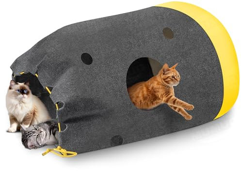 Homrich Katzenteppich Spielmatte, Spielsack für Katzen Interaktives Katzenspielzeug, Katzen Beschäftigung Spielteppich Pfotenjagd Katze, Intelligenzspielzeug mit Deiner Katze zur Verschiedene Formen