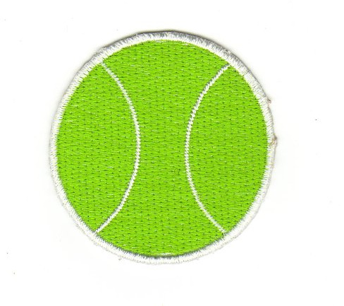 Tennisball klein Ball Aufnäher zum aufbügeln oder aufnähen Bügelbild Aufbügler für Kleidung gestickter Bügelpatch Applikation Sport Tennis Patch Größe 4,5 x 4,5 cm