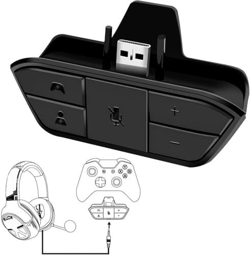 Effdrdfs Adaptador de auriculares estéreo para Xbox One, adaptador de auriculares, adaptador de micrófono para Xbox One/One S/Elite 1&2/para Xbox Series X|S para chat de voz de sonido de juego