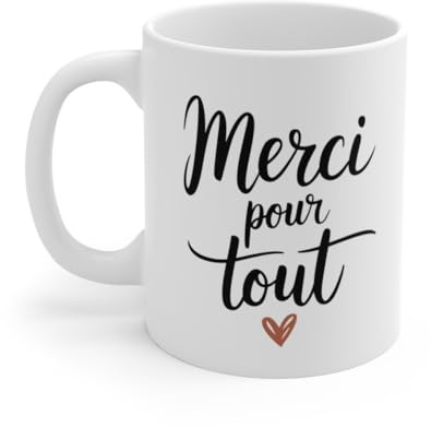 Mug Merci – Tasse, Idée Cadeau Touchante pour Dire Merci, Coeur, Amour Taille 11oz