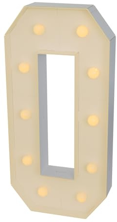 SuhoFutus Leuchtzahlen LED Zahlen Lampe, 3D Leuchtzahlen Groß Dekolicht Leuchtende Zahlen - 0/1/2/3/4, Warmes Licht Dekoration, Leuchtbuchstaben für Geburtstag Party Hochzeit Bar Dekoration (0)