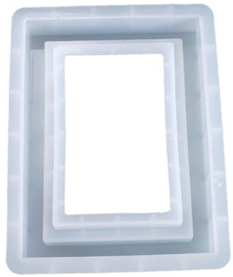 Rutovex Selbstgemachte dekorative Fotorahmen Silikonform, Rechteck kunstharz Formen, DIY Kristallkleberform, 20.5x15.5cm, Der Fotorahmen passt für Fotos in 18.5x13.6cm, für Herstellung von Fotorahmen