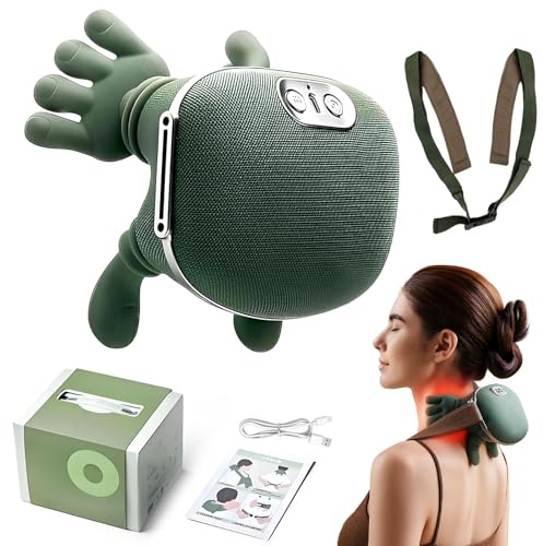 Nackenmassagegerät,4D Bionische Massagegerät,USB-Rückenmassagegerät mit Wärmefunktion,3 Massagegrade&2 Temperaturstufen,Tiefenmassage für Nacken,Schultern&Rücken,Muttertagsgeschenk Frauen Sitzschoner