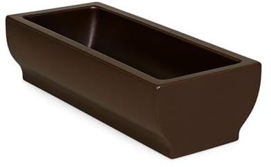 KERAZO 30L Futtertrog Schweinetrog 35x60x21 cm – robust, witterungsbeständig, standfest aus Steinzeug Keramik (Braun)
