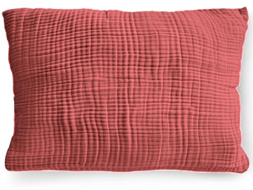 PinkZebra Bio-Musselin Double Gauze Kissenbezug 40 x 60 cm für Kinder & Erwachsene, ÖkoTex Zertifiziert, weicher Kopfkissenbezug GOTS-Zertifizierung, Kissenhülle, Terrakotta
