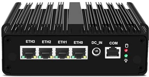 HAICOTECH 2,5-GbE-Firewall-Mikro-Appliance Celeron 6305, 4 x I226-V NIC, Firewall-Router-PC (Barebone), ohne RAM und SSD, unterstützt AES NI, P-F-Sense und OPNsense
