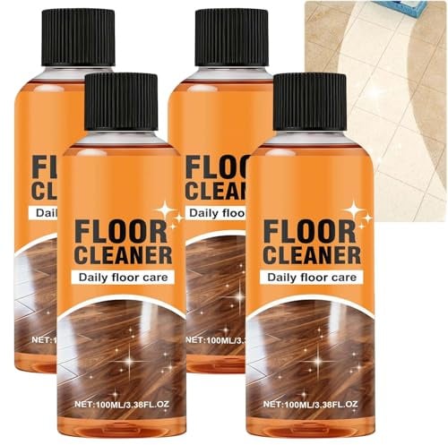5 in 1 Bodenreiniger Emaille, Multi-Surface Hartholzbodenreiniger und Emaille-Restaurator, Flecken-und Geruchsentferner für Holz, Laminat, Fliesen, Keramikböden, Schnellglanz für Küche und Bad (4PCS)