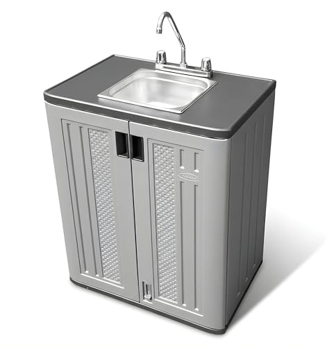 Portable Sink Hand Wash Station – Single Basin Portable Handwashing Station with Cold Water – Portable Sink for Washing Hand – Portable Hand Washing for Food Truck, Concession Stands or Commercial Use