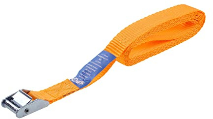kwb Zurrgurt 2,5 m x 25 mm, aus strapazierfähigem Polyesterband, mit Prüfschild und verzinkter Metallratsche, ohne Haken, TÜV/GS geprüft
