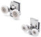 ShowerPart Double Top and Bottom Shower Door Roller/Wheel/Runner L067, Diameter 20mm, Wheels Thickness 5.8mm, Chromed Plastic Cover, Shower Door Replacement Parts, 4X