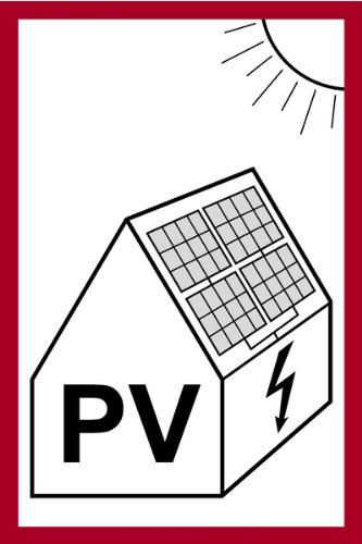 Aufkleber PV mit Symbolik, für Solaranlagen 300x200mm