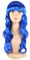 Damen Sexy Lange Lockige Perrücke Kostüm Accessoires - Blau