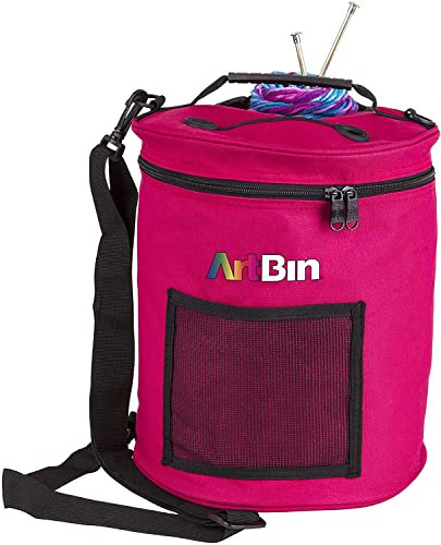 ArtBin 6806SA - Borsa a Tamburo Porta Filati, per lavori a Maglia e all’Uncinetto, Colore: Lampone