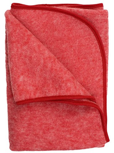 Cosilana, Kinder/Baby Decke Fleece, 80x100 cm, 60% Wolle (kbT), 40% Baumwolle (KBA) (80x100, Rot-Melange)
