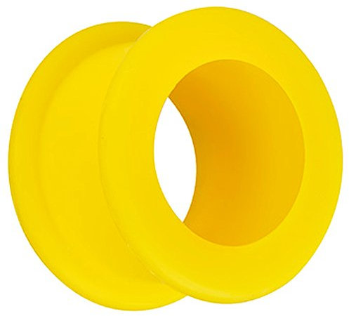 Piersando Silikon Flesh Tunnel Ohr Plug Piercing Ohrpiercing Extra Big Flexibel Weich Soft XXL 18mm Gelb