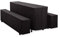 Hans-Textil-Shop Premium Hussen-Set Uni Polyester Bodenlang - Pflegeleicht, Bügelleicht und Langlebig (220x70 cm + 2X 220x25 cm, Schwarz)