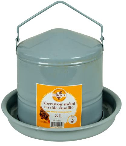 horizont CHICK'A Geflügeltränke Hühnertränke 3 l, Metalltränke, automatische Tränke für Hühner oder Geflügel, perfekt als Wassertränke oder Wasserspender, ideale Zubehör für Ihren Stall