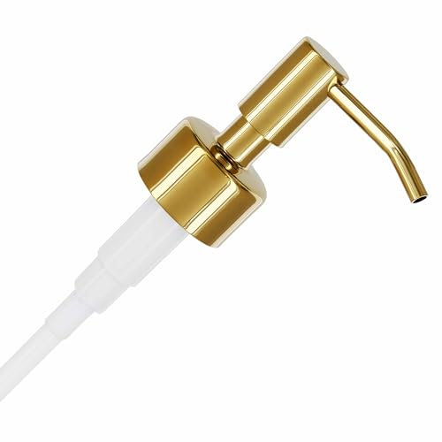 ALTGLAS Seifenspender Pumpkopf Budapest - Edelstahl Aufsatz mit Dichtung 18-20mm für Upcycling Pump Spender für Seife, Shampoo, Duschgel aus Flaschen, z.B. Hendrick's, Monkey 47 (Gold Glänzend)