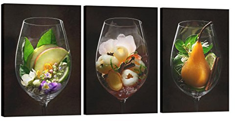 Bilderwelten Leinwandbild 3-teilig - Weinaromen im Weinglas - Hoch 3:2, 3X 60x40cm