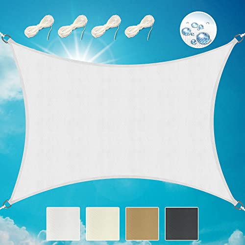 Sol Royal Sonnensegel rechteckig Wasserdicht 3x4m Terrasse – Sonnensegel Balkon Segeltuch UV Sonnenschutz Garten Pool Camping Sonnenschutz Segel Weiß – PS9