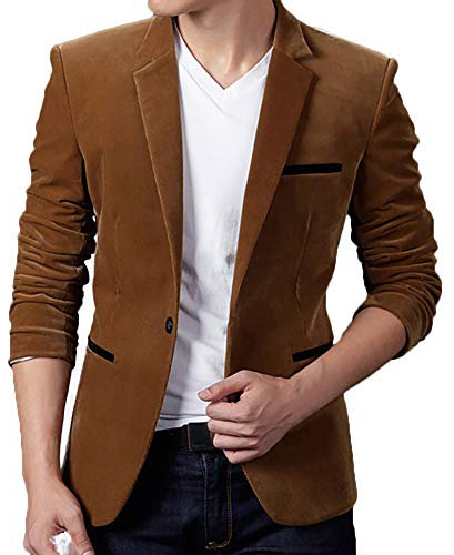 DEELIN Hommes Automne Hiver Casual Mode en Velours Côtelé Slim Fit À Manches Longues Costume Veste Manteau d'affaires Casual Blazer