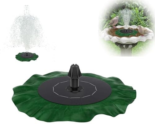 UISEBRT Springbrunnen Solar 1.4W - Solar Teichpumpe für Garten, Vogel-Bad, Teich, Fisch-Behälter Wasserspiel Dekoration (Lotusblatt)