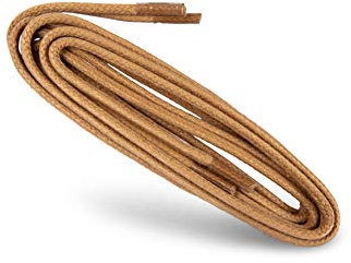 Kaps Lacets ronds cirés, lacets 100% coton naturel, lacets élégants pour chaussures habillées et décontractées, fabriqués en Europe (90 cm - 36 pouces - 5 à 6 paires d'oeillets / 10 - Beige)