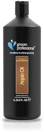 GROOM PROFESSIONAL Argan Oil Conditioner - Pflegespülung für Hunde - Reparierende Conditioner für Hunde mit Geschädigtem Haar - Entwirrende Pflegespülung - Für Trockene und Juckende Haut, 1 Liter