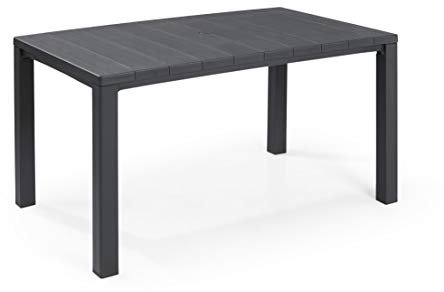 Keter Tavolo da Esterno Julie, Tavolo da Giardino Adatto per 6 Persone, Grafite, 147 x 90 x 74.5 cm