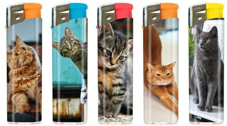ATOMIC Feuerzeuge Elektronik Motiv Katzen (50 x 1 STK.)