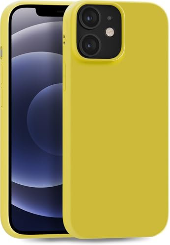 MyGadget Hülle kompatibel mit iPhone 12 Mini - robuste Handyhülle TPU Case Slim Silikonhülle - Back Cover Kratzfest Schutzhülle matt Gelb