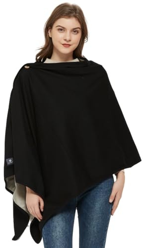 'Radia Smart EMF Poncho Blanket, 5G, Wearable Faraday Blanket, RF Shielding, WiFi Blocker, EMF Clothing 28'' x 72'', Black/Grey'
