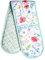Maison d' Hermine Double Oven Mitts 100% Cotton 18 cm x 89 cm Double Oven Mitt Heat Resistant BBQ Cooking Gloves with Loop, Baking, Grilling, Home, Kitchen, Handling Hot Pans (Just Floral)