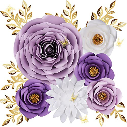 Papierblumen Dekorationen für Wand, große 3D künstliche Blume Wanddekoration Baby Mädchen Junge Kinderzimmer Brautdusche Hochzeit Tafelaufsatz Party Hintergrund