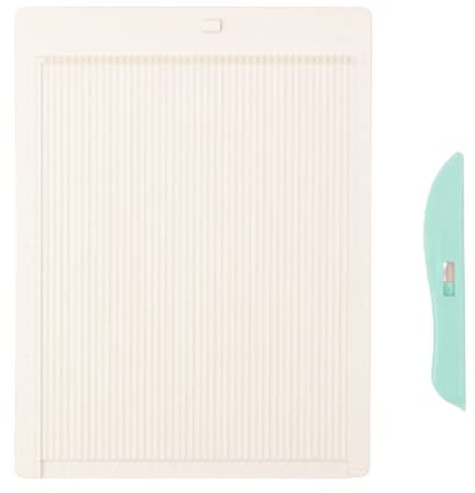 Craftelier - Mini planche à marquer + plieuse turquoise + guide pour créer des enveloppes | Idéal pour le scrapbooking et l'artisanat | Dimensions en cm et pouces | Taille 21,4 x 16 cm